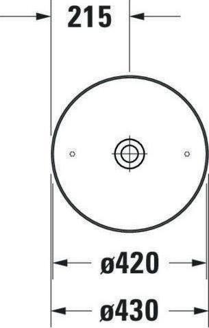Produktbild Duravit Aufsatzbecken CAPE COD o ÜL o HLB d= 430mm weiss seidenmatt (430 mm, 430 mm)