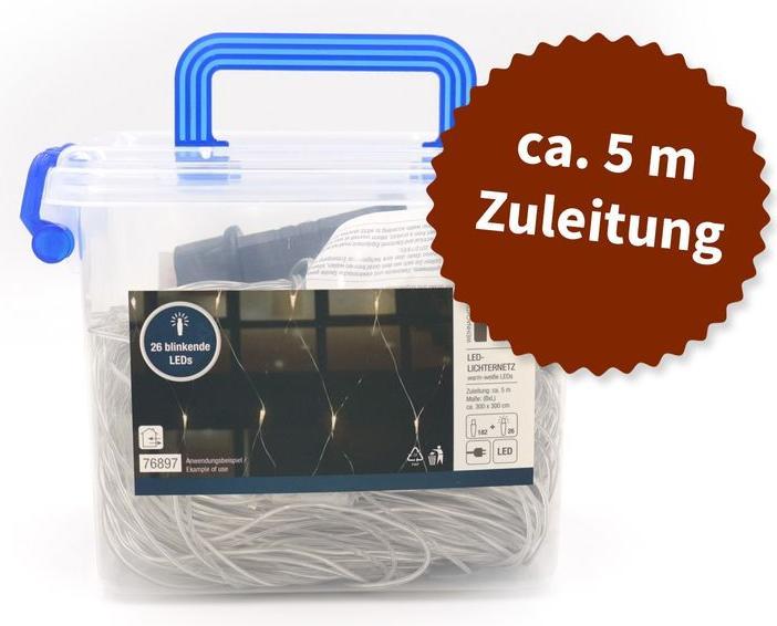 Image du produit Hermex Filet lumineux Chaîne lumineuse Rideau lumineux Guirlande lumineuse Noël LED (3 m)