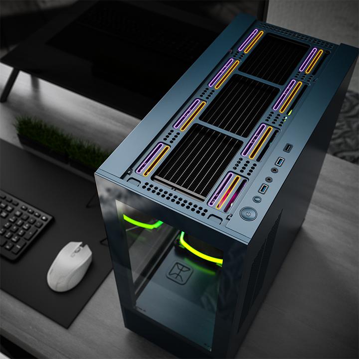 Produktbild Montech SKY TWO, Midi-Tower - blau (ATX, Mini-ITX, mATX)