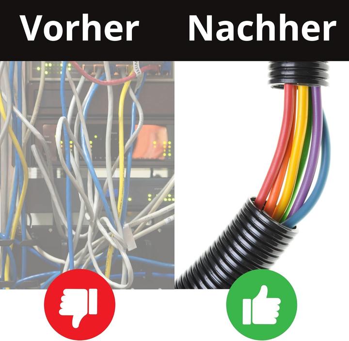 Image du produit Kalitec 10 Meter Wellrohr Twin 13mm Innendurchmesser I Aussendurchmesser 18,9 mm I Wellschlauch zweit (1000 cm)