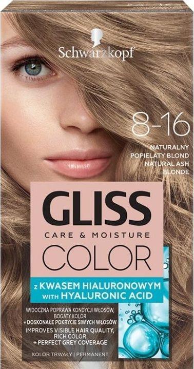 Actual product image Schwarzkopf Gliss Color (8-16 Natural Ash Blonde)