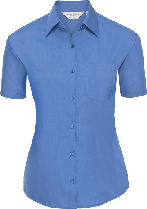 Russell Collection Poplin Bluse Kurzarm pflegeleicht