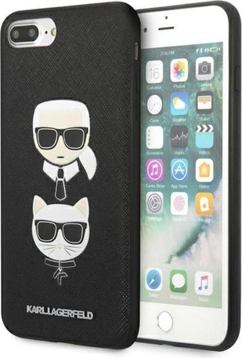 Actual product image Karl Lagerfeld KLHCI8LSAKICKCBK iPhone 7 Plus / 8 Plus czarny/black hardcase Saffiano Karl&Choupette (Apple iPhone 7 Plus)
