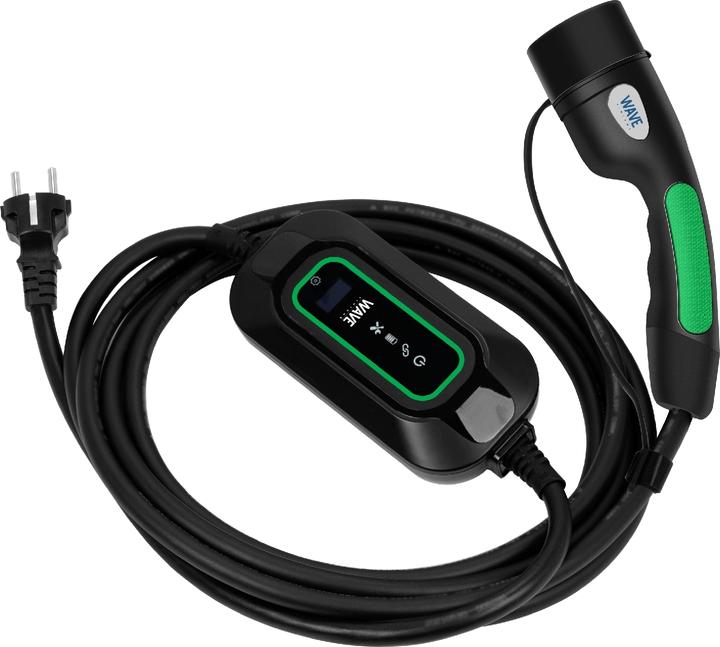 Produktbild Wave EV 1-Phase Elektroauto-Ladegerät, 3,7 kW, 16 A, Typ 2, 5 m, schwarz (3.70 kW, 16 A, 5 m)