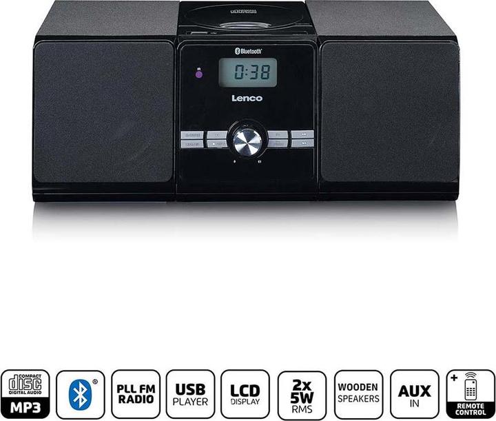 Actual product image Lenco MC-030BK (Bluetooth, CD player, 2x 10 W)