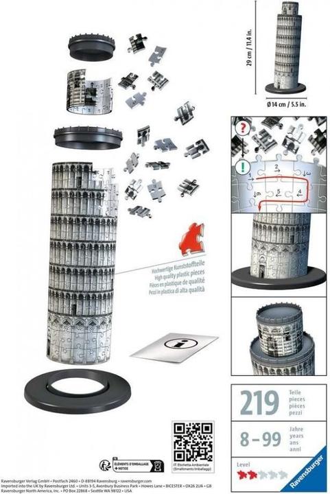 Image du produit Ravensburger Puzzle 3D Tour de Pise (216 pièces)