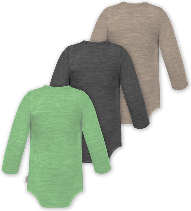 Produktbild Normani 3er Pack Baby Merino Body Langarm „Auckland" - 9375 (80)