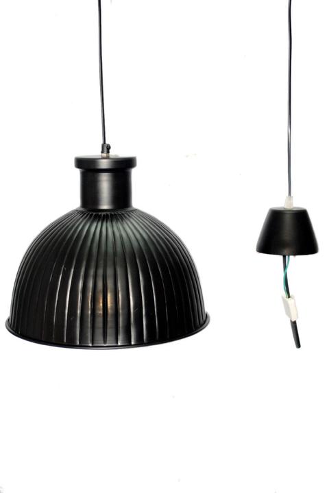 Immagine prodotto SM Lampada industriale in metallo esterno nero, interno argento 33 cm (E27)