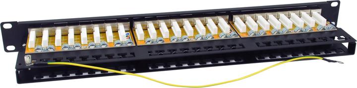 Actual product image equip Patch panel 48x RJ45 Cat6A 19" FTP 1U Premium black