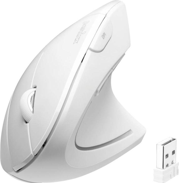 Actual product image Perixx PERIMICE-713 N W Ergonomic mouse wireless white 6 buttons 1000 dpi, 1500 (Wireless)