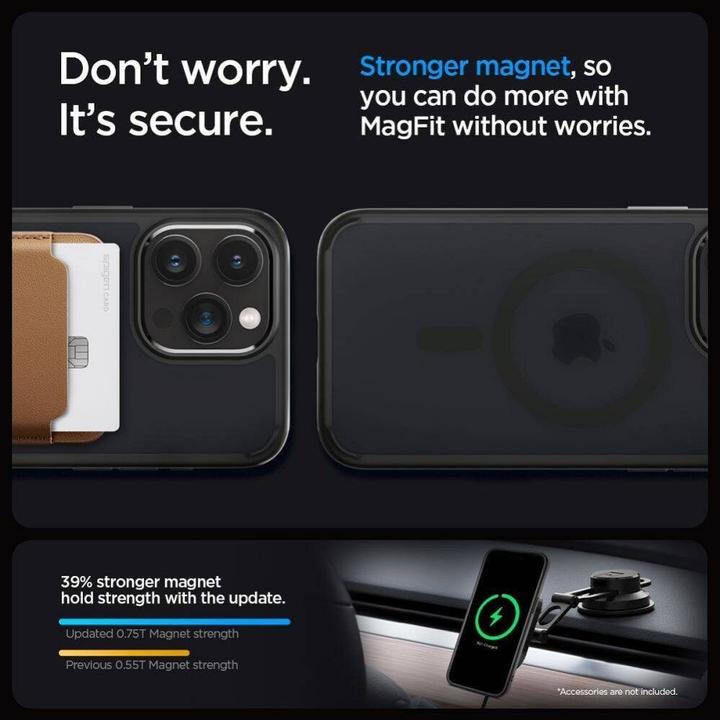Actual product image Spigen Ultra Hybrid MAG iPhone 16 Pro MagSafe frost black ACS08134 (Apple iPhone 16 Pro)