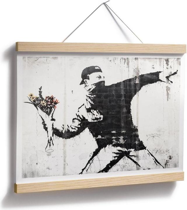 Actual product image Trenddeko Poster Banksy - The flower thrower 60 x 50 cm, paper (60 x 50 cm)