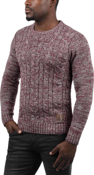 Actual product image Solid Philemon Men's Jumper Chunky Knit Pullover With Crew Neck Made Of 100% Cotton (L)