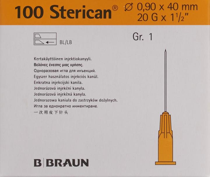 Produktbild B.Braun Nadel 20G 0.90 x 40mm gelb Luer, 100 Stück