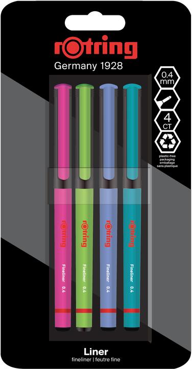 Produktbild Rotring Fineliner-Feinfaserschreiber Fun Farben (Mehrfarbig, 4 x)