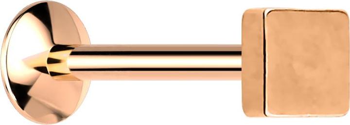 Star Piercing Micro UFO Labret Innengewinde rosegold mit Viereck (ohne Messing, Chirurgenstahl 316L)