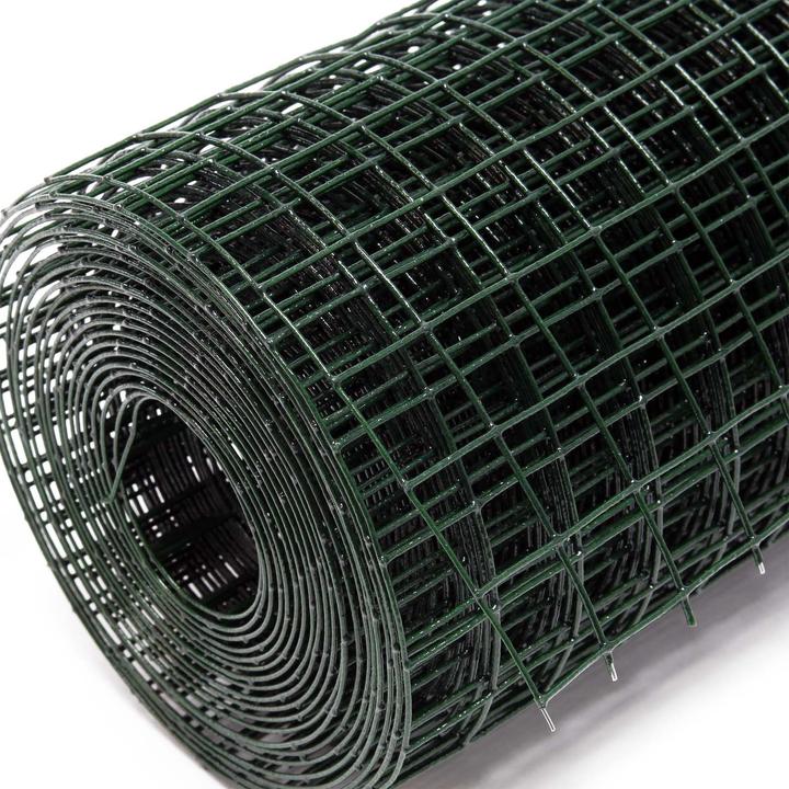 Actual product image Wiltec Green Wire Mesh 12x12mm Squares 10m Roll, 50cm Width, made of Galvanised PVC Coated Steel