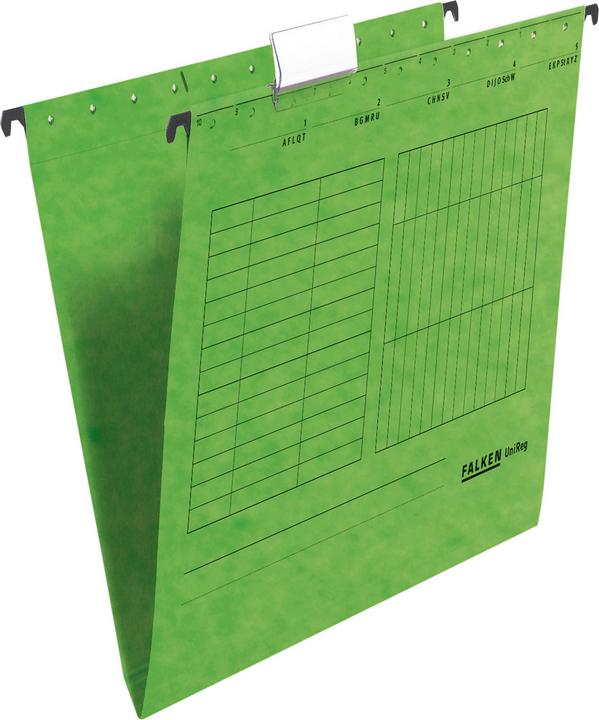 Actual product image Falken Suspension file UniReg DIN A4 230g/m² manila cardboard recycled green 5 pcs/pack. (A4, 1 x)