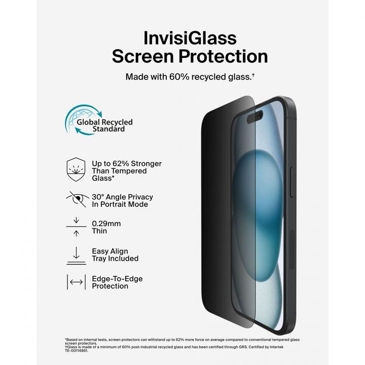 Immagine prodotto Belkin Screenforceinvisiglass (1 Pezzo/i, Apple iPhone 16 Plus)