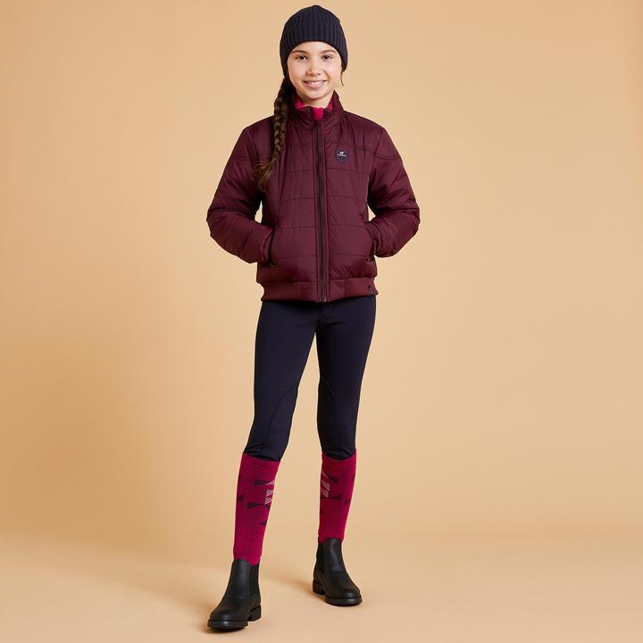 Actual product image Fouganza Winter riding jacket 500 Warm children bordeaux (116)