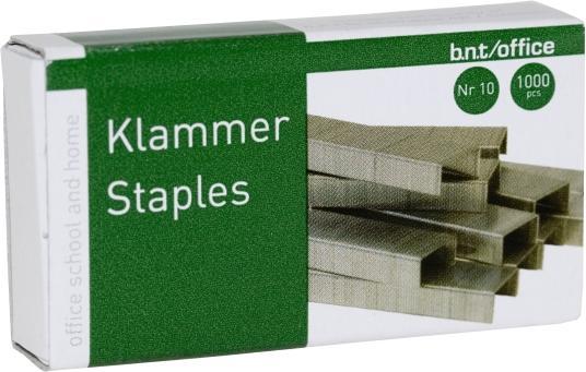 Produktbild B.N.T. Heftklammern bnt/Büro nr.10 bis zu/10 Blatt galvanisch. 1000Stk/Packung - (1000 x 5 Packungen)