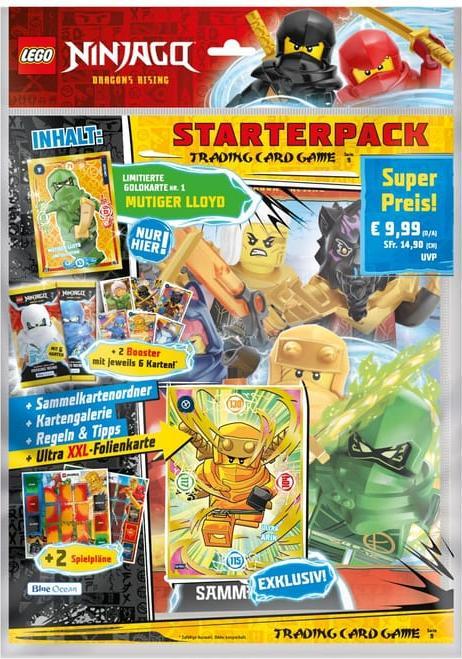 Top Media Starter Pack di carte collezionabili Ninjago, inclusi 2 booster (Tedesco, Pacchetto Booster)