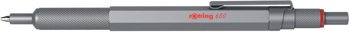 Immagine prodotto Rotring 600 Gel Pen | 0.55 mm | Black Ink | Silver Metal Body Pen | Non-Slip Knurled Grip & Hexagonal Ba... (Argento, 1 x)