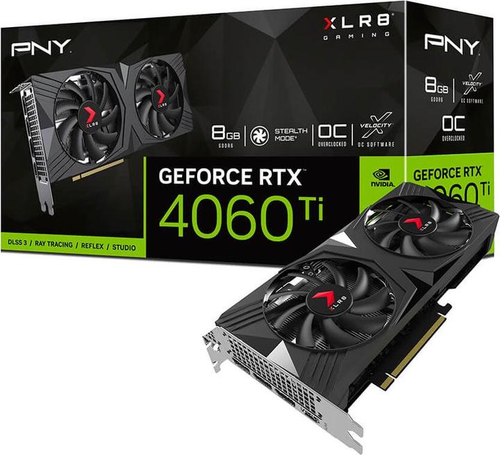 Produktbild PNY GEFORCE RTX 4060 Ti 8GB XLR8 Gaming VERTO Overclocked Dual Fan Edition DLSS (8 GB)