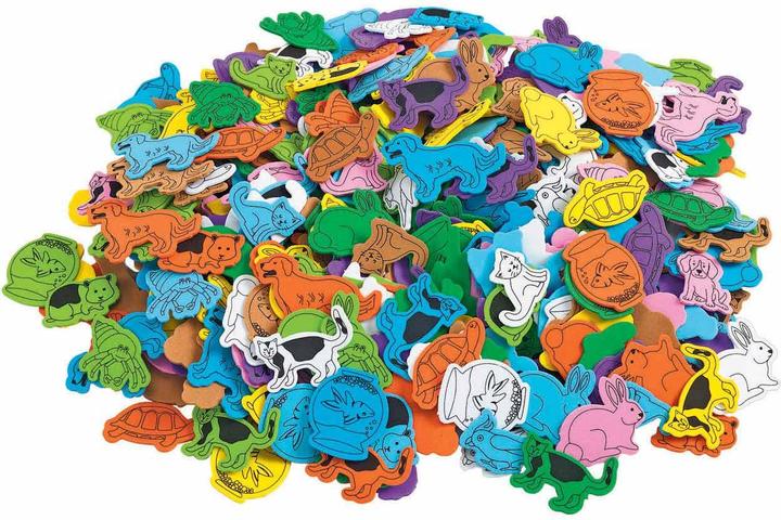 Actual product image Colouring - favourite animal foam shapes, 500 pieces.