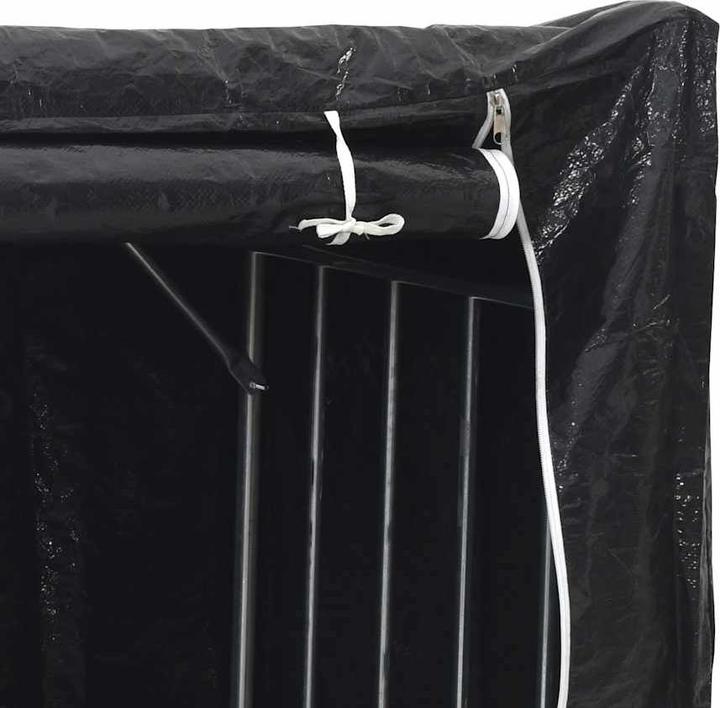 Actual product image VidaXL Firewood rack with rain protection 100x40x200 cm Galvanised steel (100 x 40 x 200 cm)