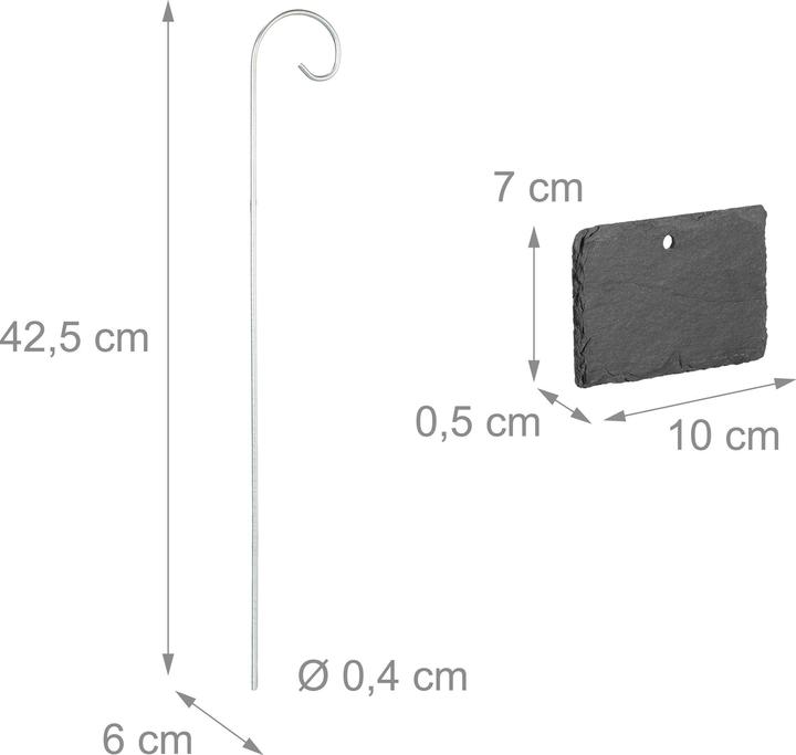 Produktbild Relaxdays Schiefer-Pflanzenschilder (6 cm, 10 cm)