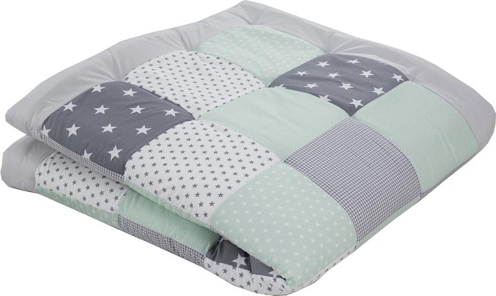 Produktbild Ullenboom Krabbeldecke Mint/Grau 140 x 140 cm