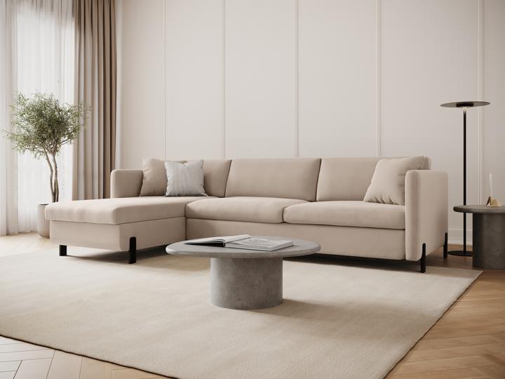 Image du produit Micadoni Canapé D'Angle Velours Gauche Convertible, "Gloria", 4 Places, 260x170x80Fabriqué en Europe (Canapé d'angle)