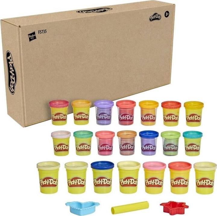 Actual product image Lean Toys Play-Doh Bright n Happy Variety Pack with 21 Pots Including Sparkle and Metallic Shine