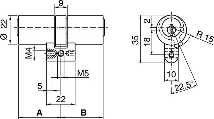 Produktbild Kaba Doppelzylinder 20 M1515X/47.5/42.5, S (Profilzylinder)