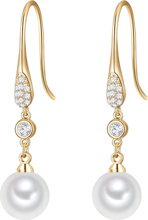 Produktbild Lulu & Jane Damen Messing Glas Muschelkernperle gelbgold - 29493 (Messing)