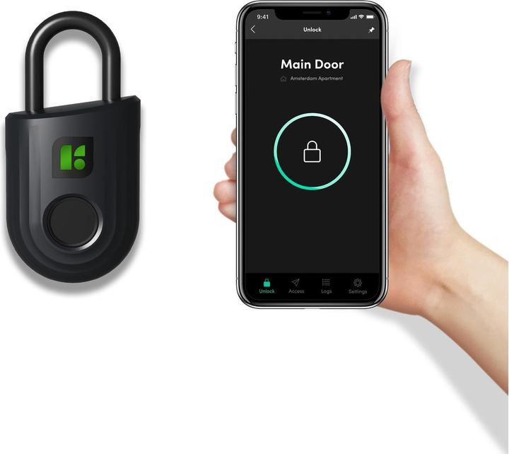 Actual product image Igloohome Padlock Lite, Fingerprint, Black