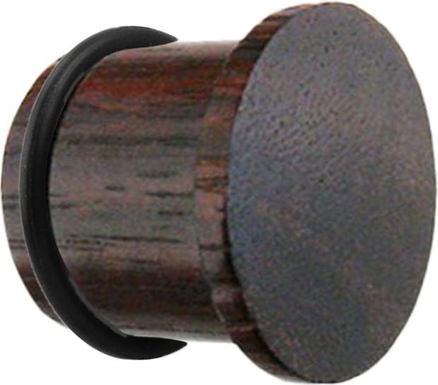 Image du produit Star Piercing Flared Plug Plat en bois de Narra avec joint torique (Organique, sans laiton)