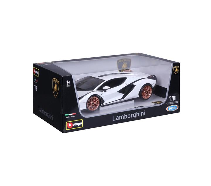 Produktbild Bburago Lamborghini Sian FKP 37 1/18 weiss/schwarz