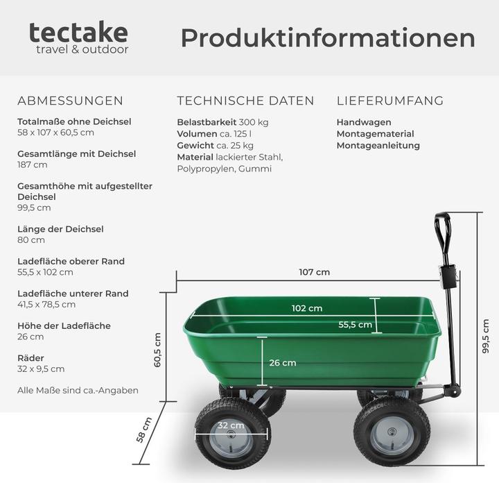 Immagine prodotto tectake Carrettino Tummi 125l