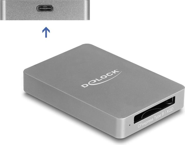 Actual product image Delock USB Type-C card reader in aluminium housing for CFexp