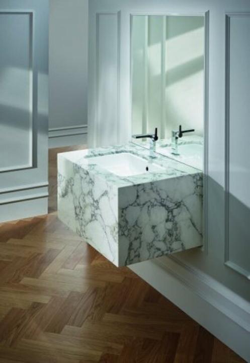 Produktbild Bette One Unterbau-Waschtisch, ohne Hahnloch, mit Überlauf, A135, 435 x 416 mm (434 mm, 435 mm)