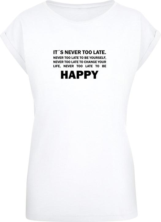 Merchcode Ladies Never Too Late Extended Shoulder Tee - 111665