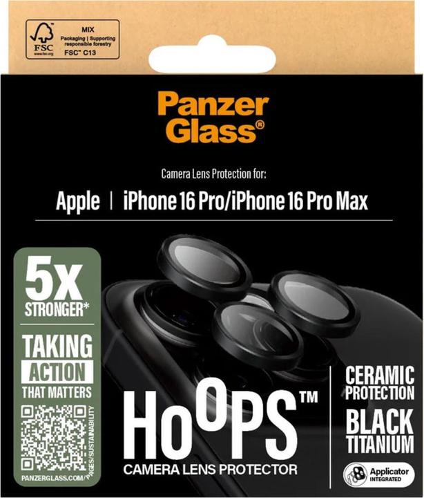 Produktbild PanzerGlass Hoops Camera Lens Protector (1 Stück, Apple iPhone 16 Pro Max, Apple iPhone 16 Pro)
