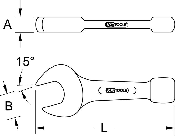 Actual product image KS Tools BRONZEplus impact open-end wrench (100 mm)