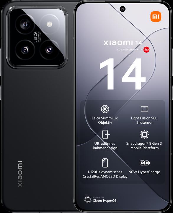 Xiaomi 14 (512 GB, Black, 6.36", Dual SIM, 50 Mpx, 5G)