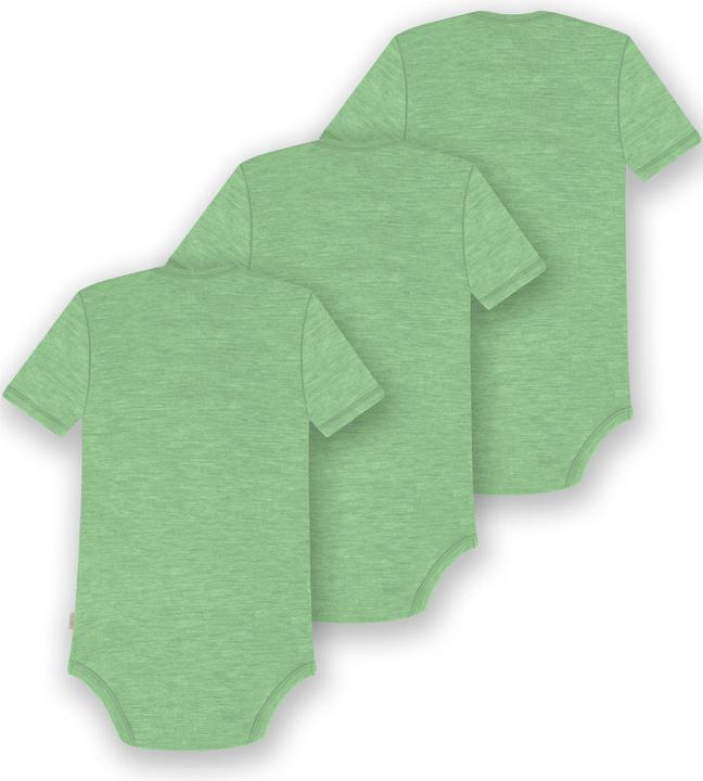 Actual product image Normani Set of 3 baby merino bodysuit short sleeves "Tauranga" - 9291 (74)
