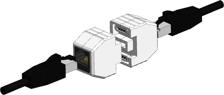 Produktbild Allnet RJ45 magnetische Sicherungskupplung, Abwurfbuchse, PoE fähig, bis zu 10GBit (Netzwerk Kupplung)