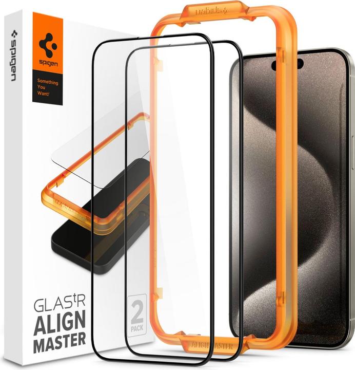 Actual product image Spigen Alignmaster (2 Piece, Apple iPhone 15 Pro Max)