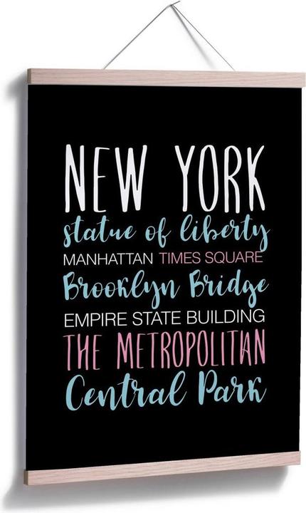 Actual product image Trenddeko New York words (24 x 30 cm)